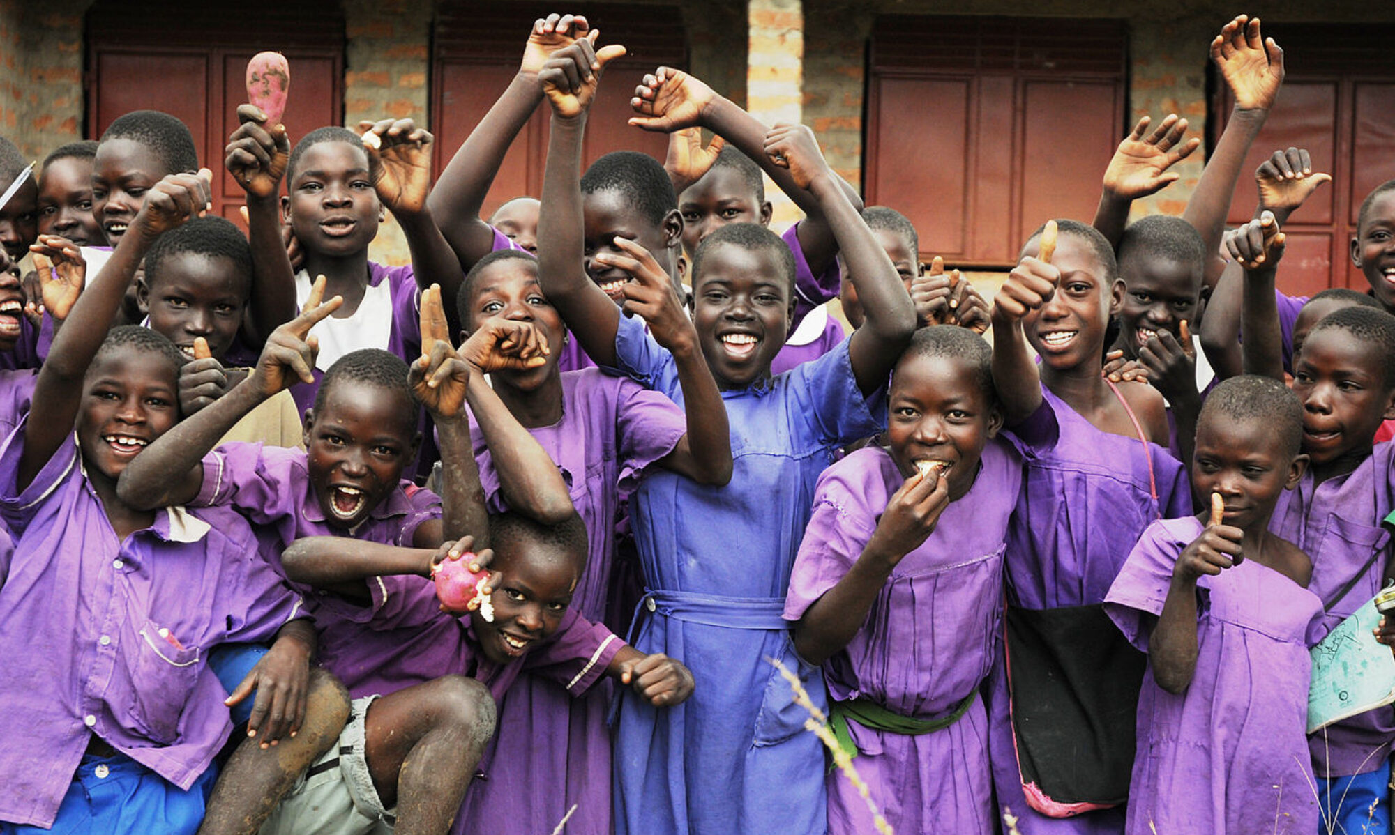 School children in Uganda excited about education